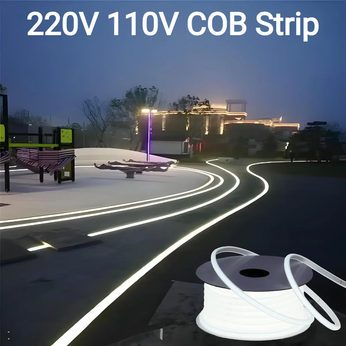 220V 110V 순수 실리콘 젤 COB LED 스트립 - Outdoor Power Strip Weatherproof 리뷰 및 가격
